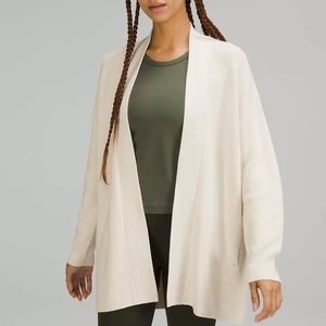 NWT Lululemon Merino Wool-Blend Rib Long Wrap Sweater Size 10 Cream